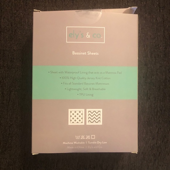 Ely’s & Co. Waterproof Bassinet Sheets, 2 Pack - Picture 2 of 6